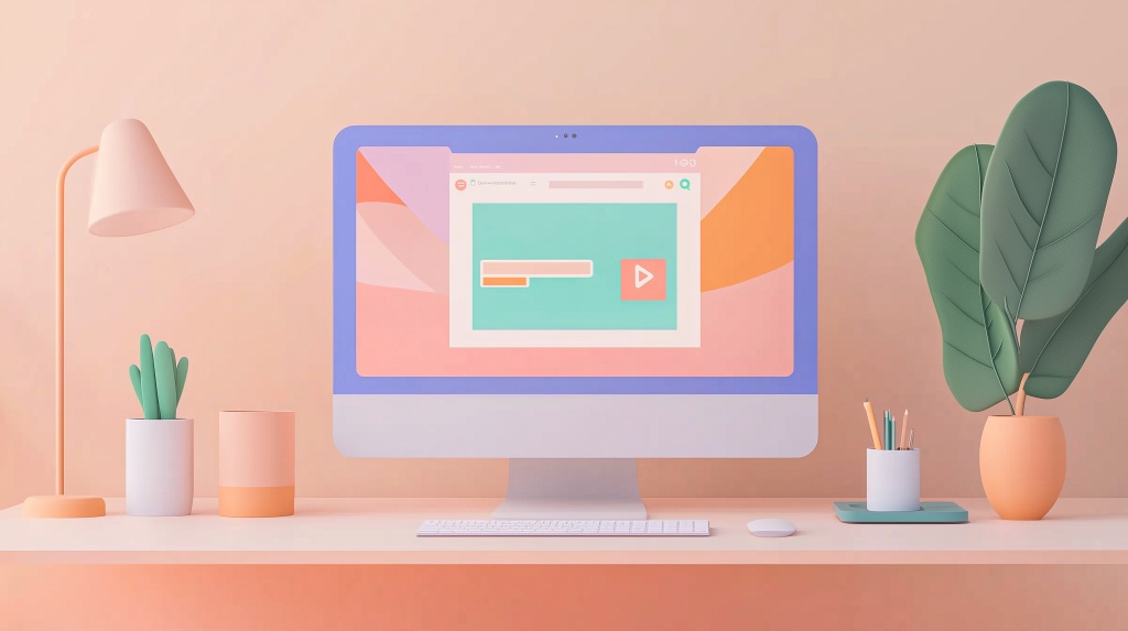 Прототип дизайна сайта на экране компьютера в 3D стиле Прототип дизайна сайта на экране компьютера в 3D стиле